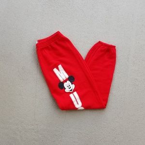 80s vintage Mickey Mouse red sweat pants!